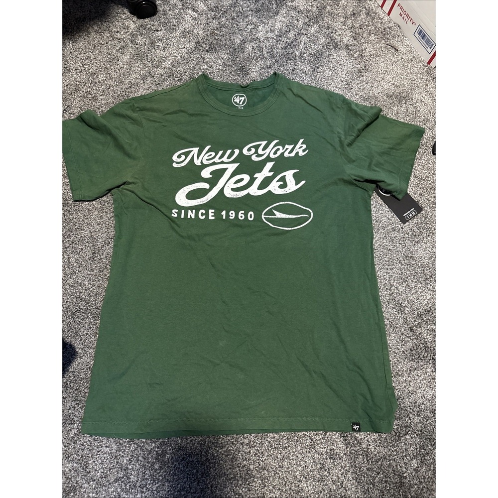 NFL New York Jets Men's Sz Medium Dusted Eden SS Graphic Tee Green 47 Brand‎ NWT